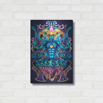 Luxe Metal Art 'Psychedelic Meditating God' by Flyland Designs, Metal Wall Art,16x24