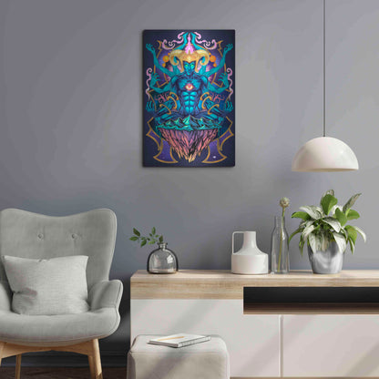 Luxe Metal Art 'Psychedelic Meditating God' by Flyland Designs, Metal Wall Art,16x24