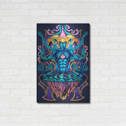 Luxe Metal Art 'Psychedelic Meditating God' by Flyland Designs, Metal Wall Art,24x36