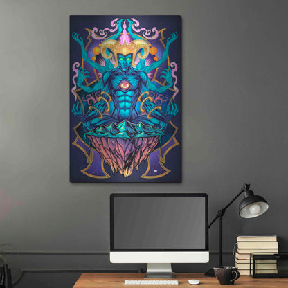 Luxe Metal Art 'Psychedelic Meditating God' by Flyland Designs, Metal Wall Art,24x36