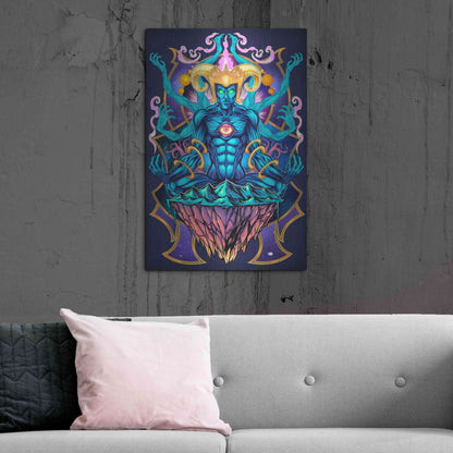 Luxe Metal Art 'Psychedelic Meditating God' by Flyland Designs, Metal Wall Art,24x36