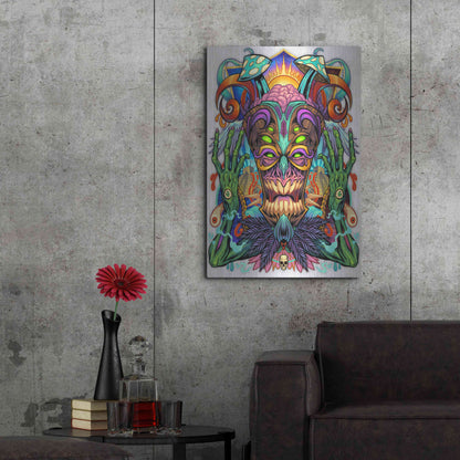 Luxe Metal Art 'Psychedelic Tiki Creature' by Flyland Designs, Metal Wall Art,24x36