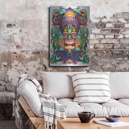 Luxe Metal Art 'Psychedelic Tiki Creature' by Flyland Designs, Metal Wall Art,24x36