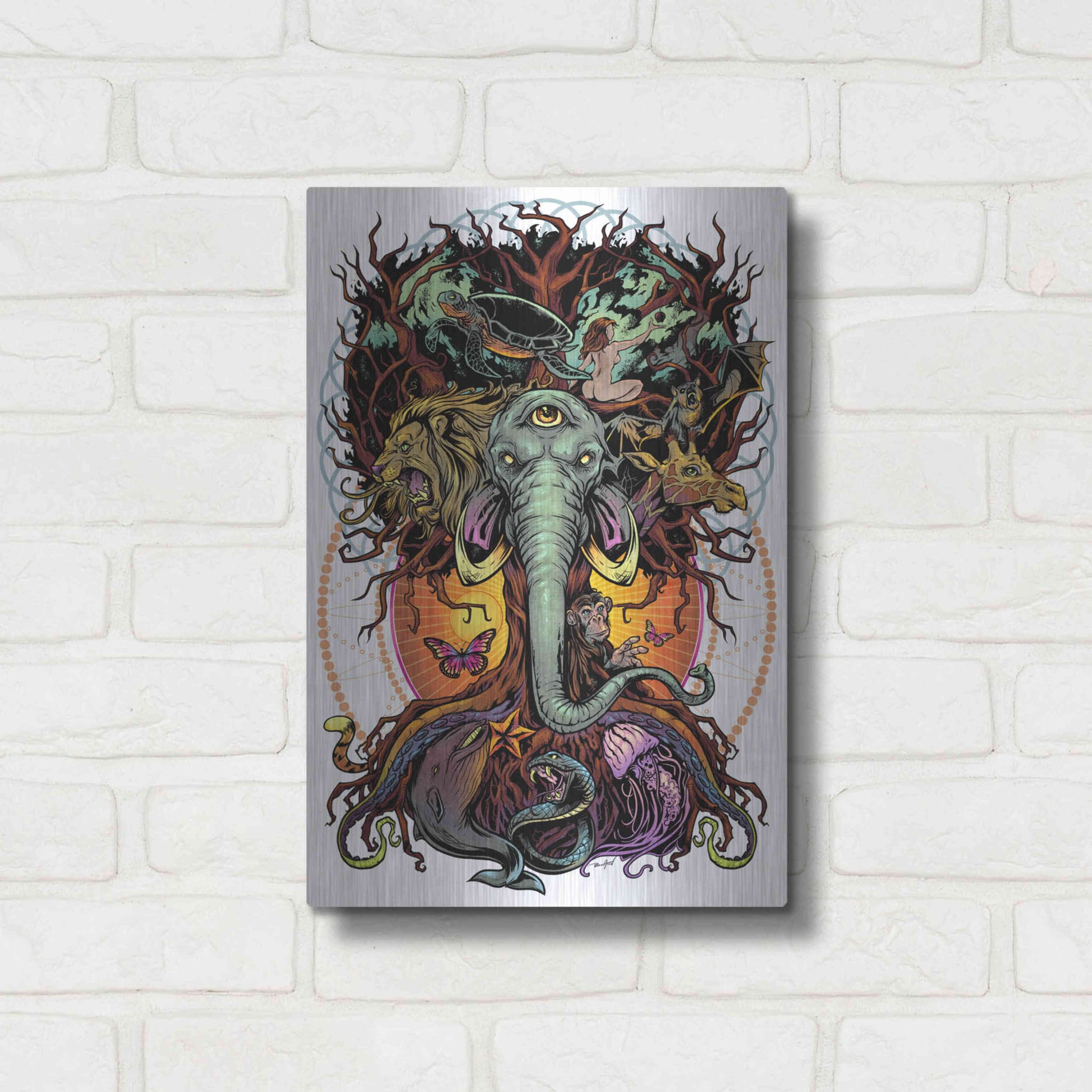 Luxe Metal Art 'Tree of Life' by Flyland Designs, Metal Wall Art,12x16