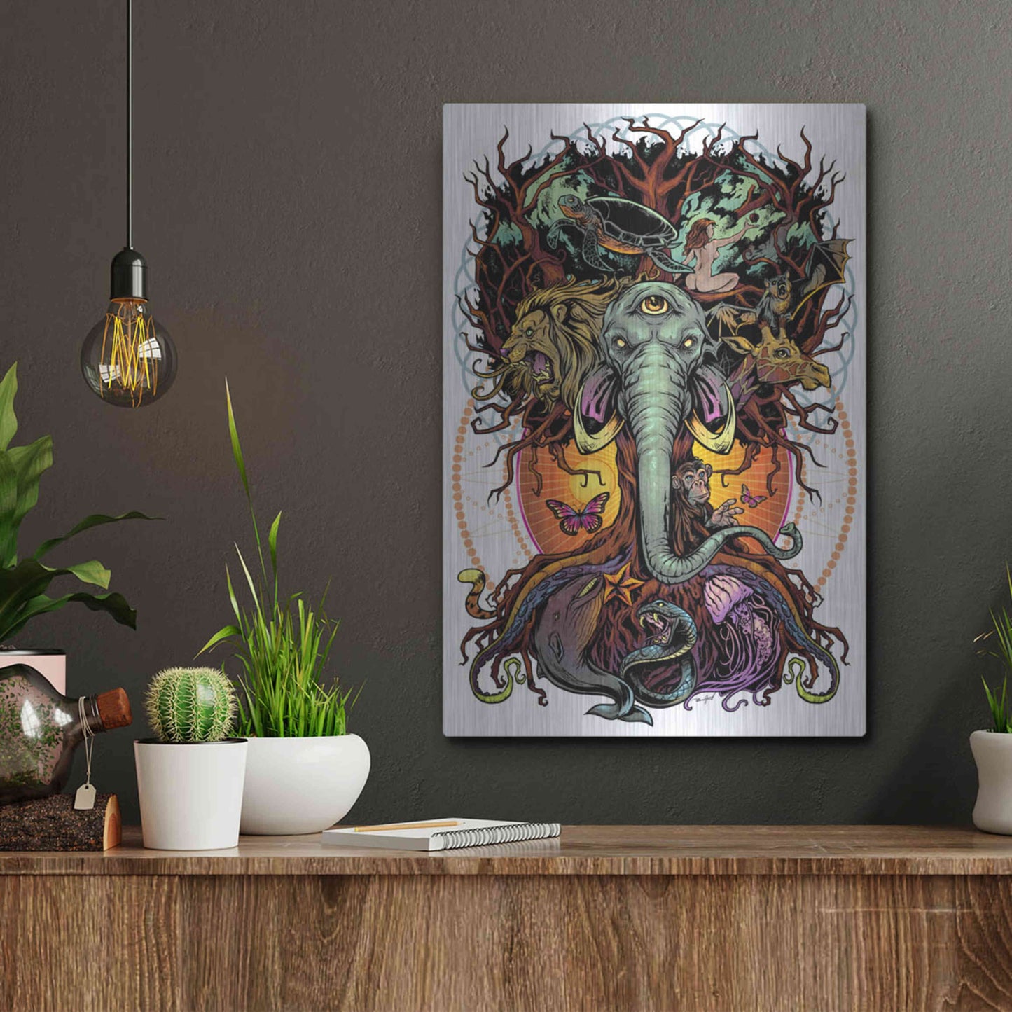 Luxe Metal Art 'Tree of Life' by Flyland Designs, Metal Wall Art,12x16