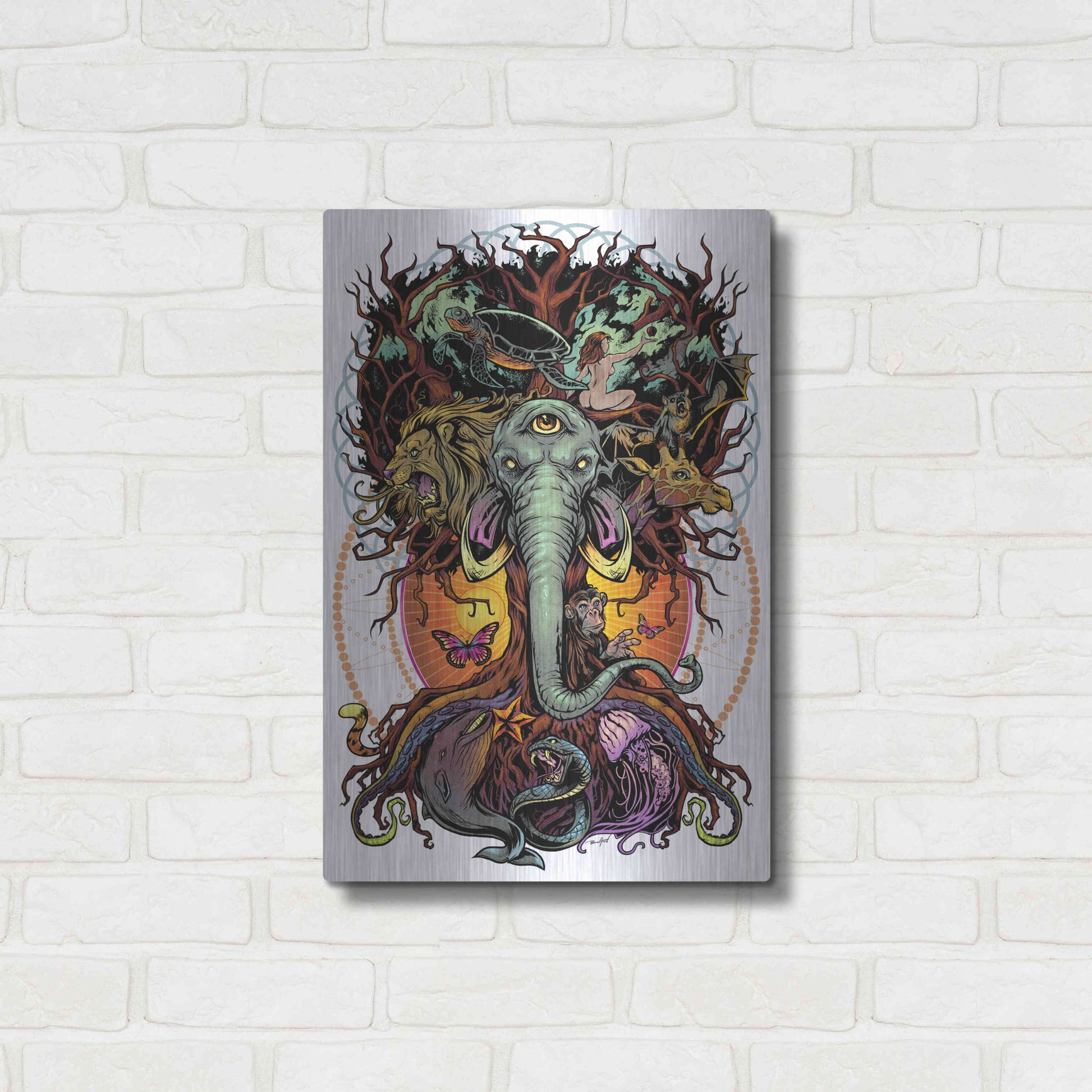 Luxe Metal Art 'Tree of Life' by Flyland Designs, Metal Wall Art,16x24