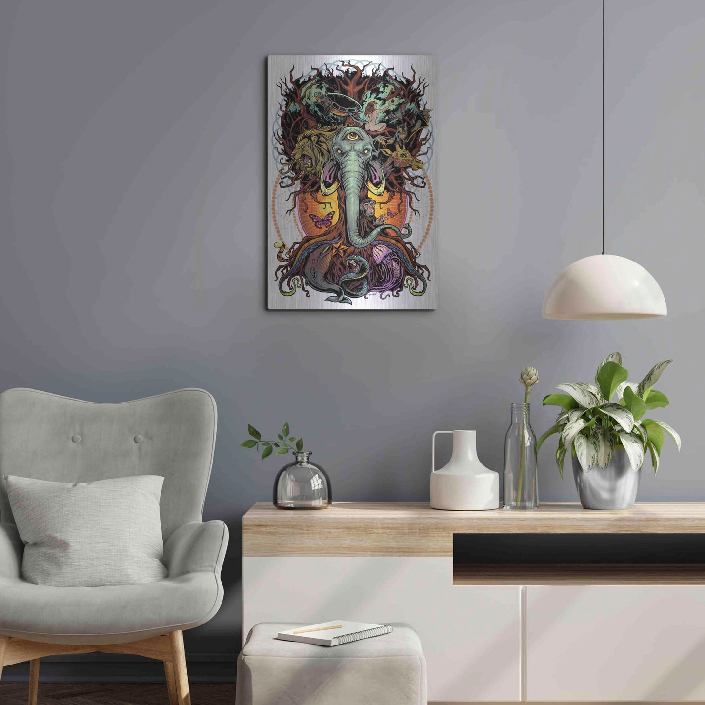 Luxe Metal Art 'Tree of Life' by Flyland Designs, Metal Wall Art,16x24