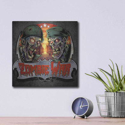 Luxe Metal Art 'Zombie War Soldiers' by Flyland Designs, Metal Wall Art,12x12