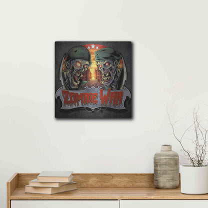 Luxe Metal Art 'Zombie War Soldiers' by Flyland Designs, Metal Wall Art,12x12