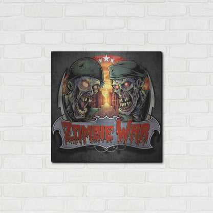Luxe Metal Art 'Zombie War Soldiers' by Flyland Designs, Metal Wall Art,24x24