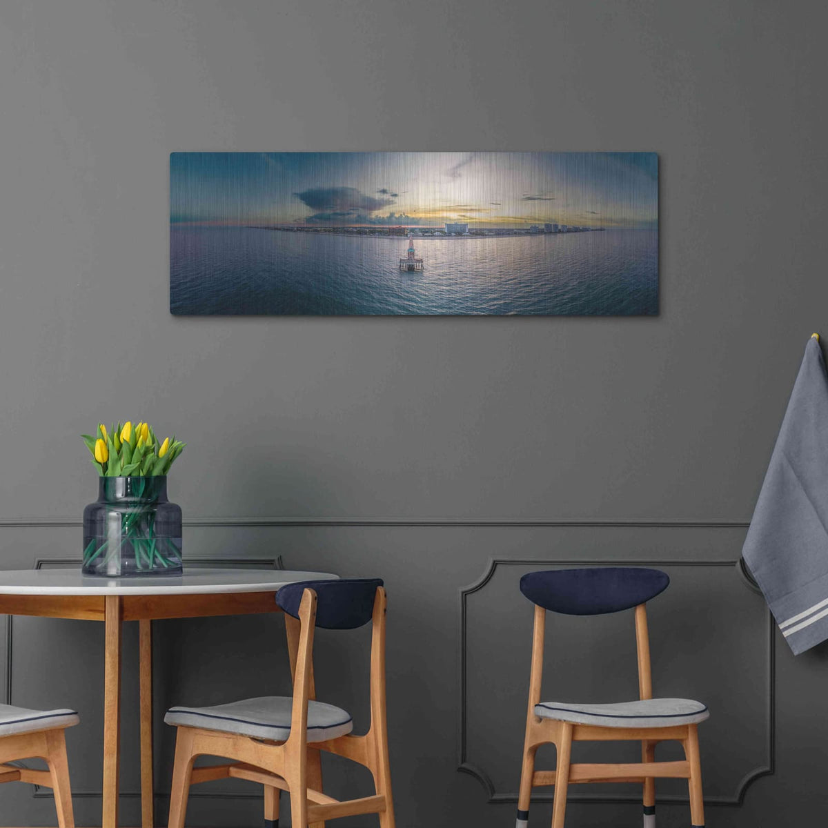 'Deerfield Beach, Florida 3' by Luxe Portfolio – Metal Wall Art, 48x16 room view