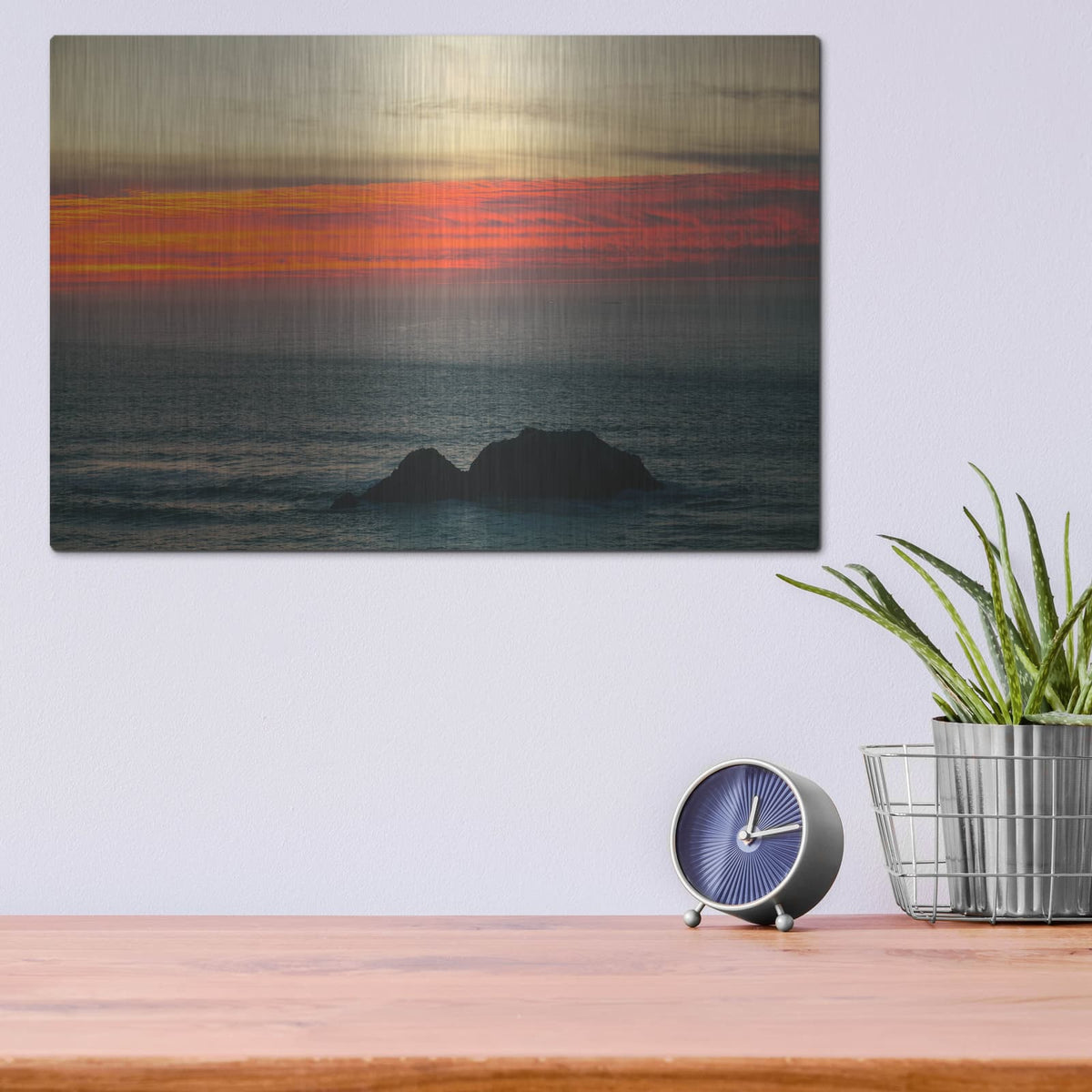 'Burning Sky' by Luxe Portfolio – Metal Wall Art, 16x12 room view
