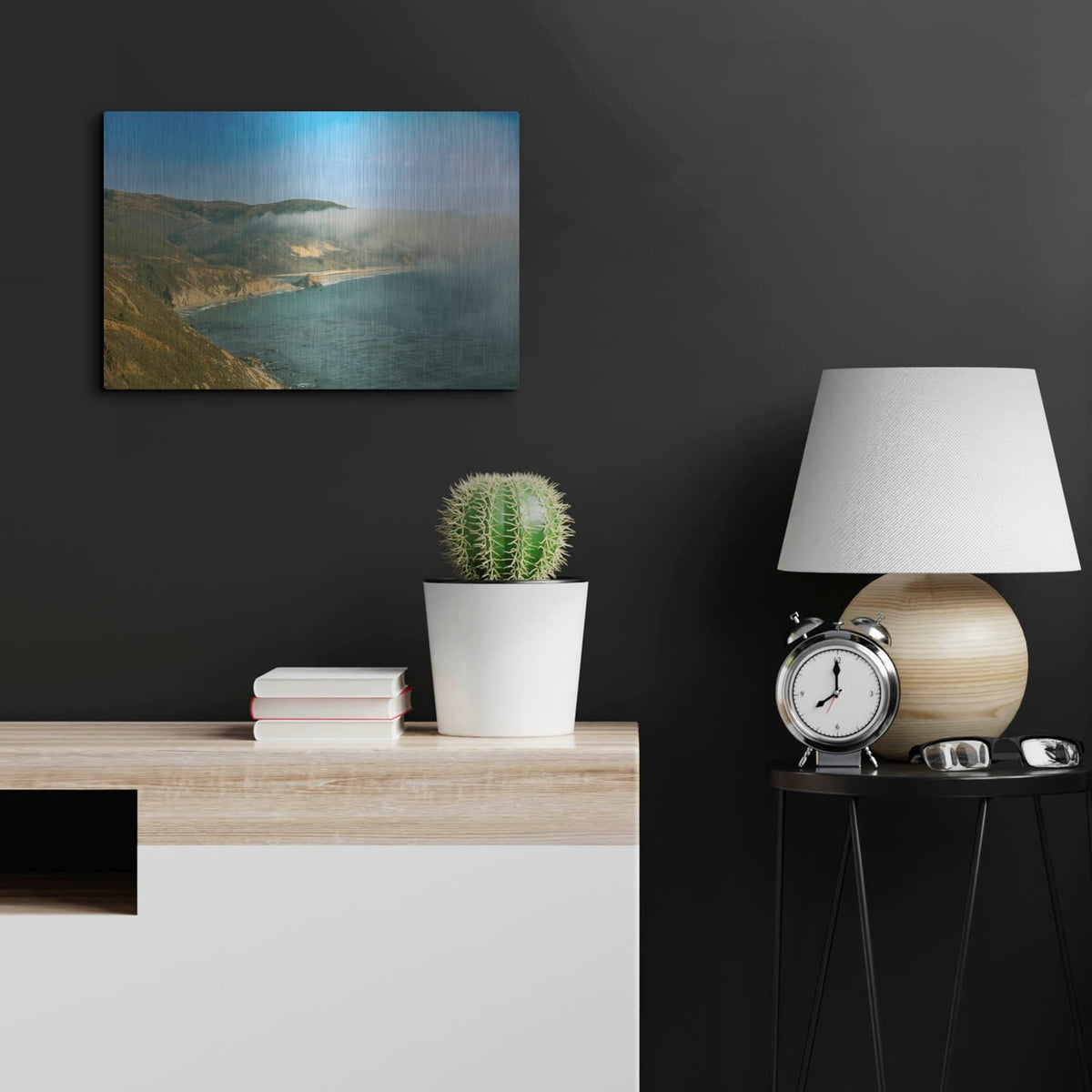 'Cali - HWY 1 Marine Fog' by Luxe Portfolio – Metal Wall Art, 24x16 room view