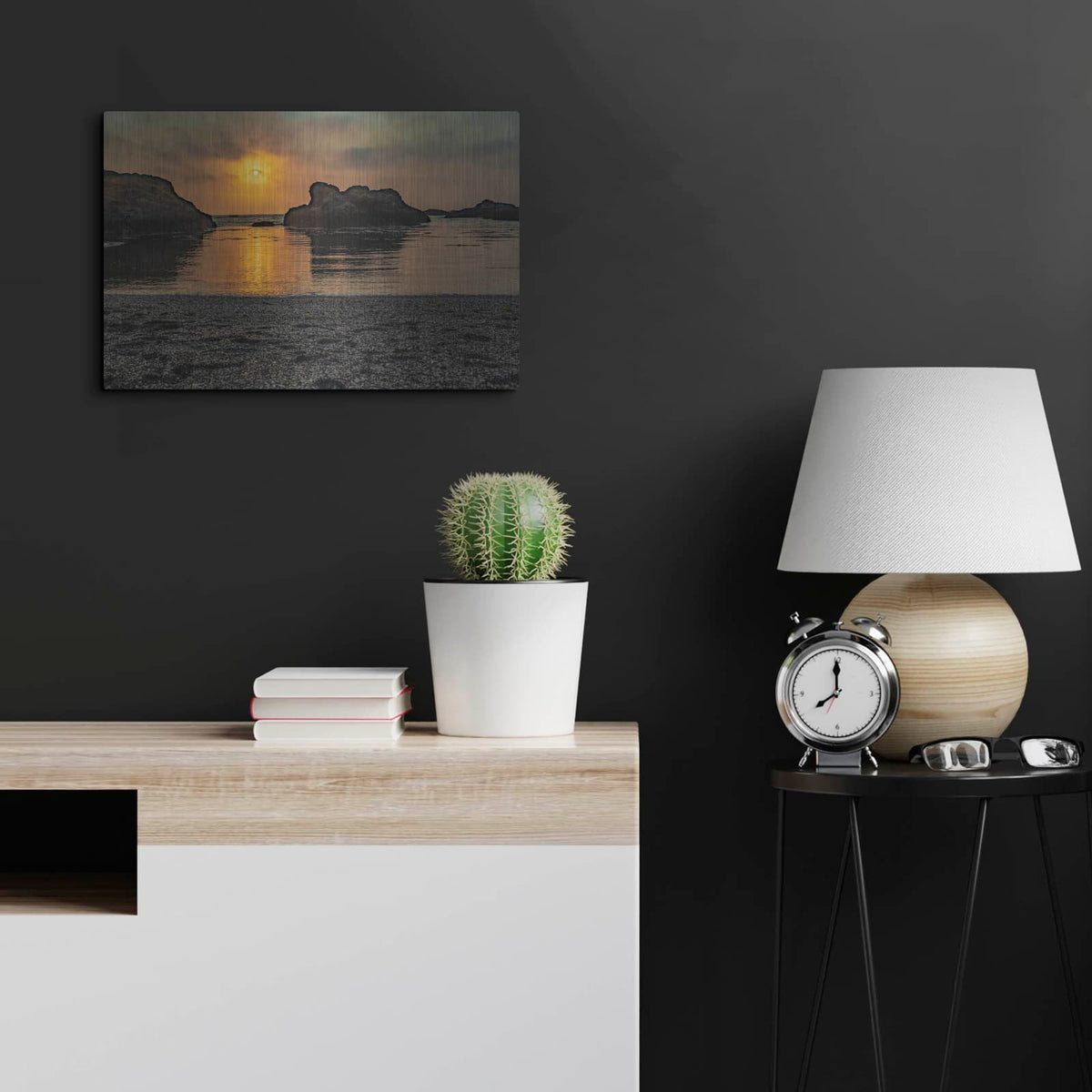'Cali - Ocean Sunset' by Luxe Portfolio – Metal Wall Art, 24x16 room view
