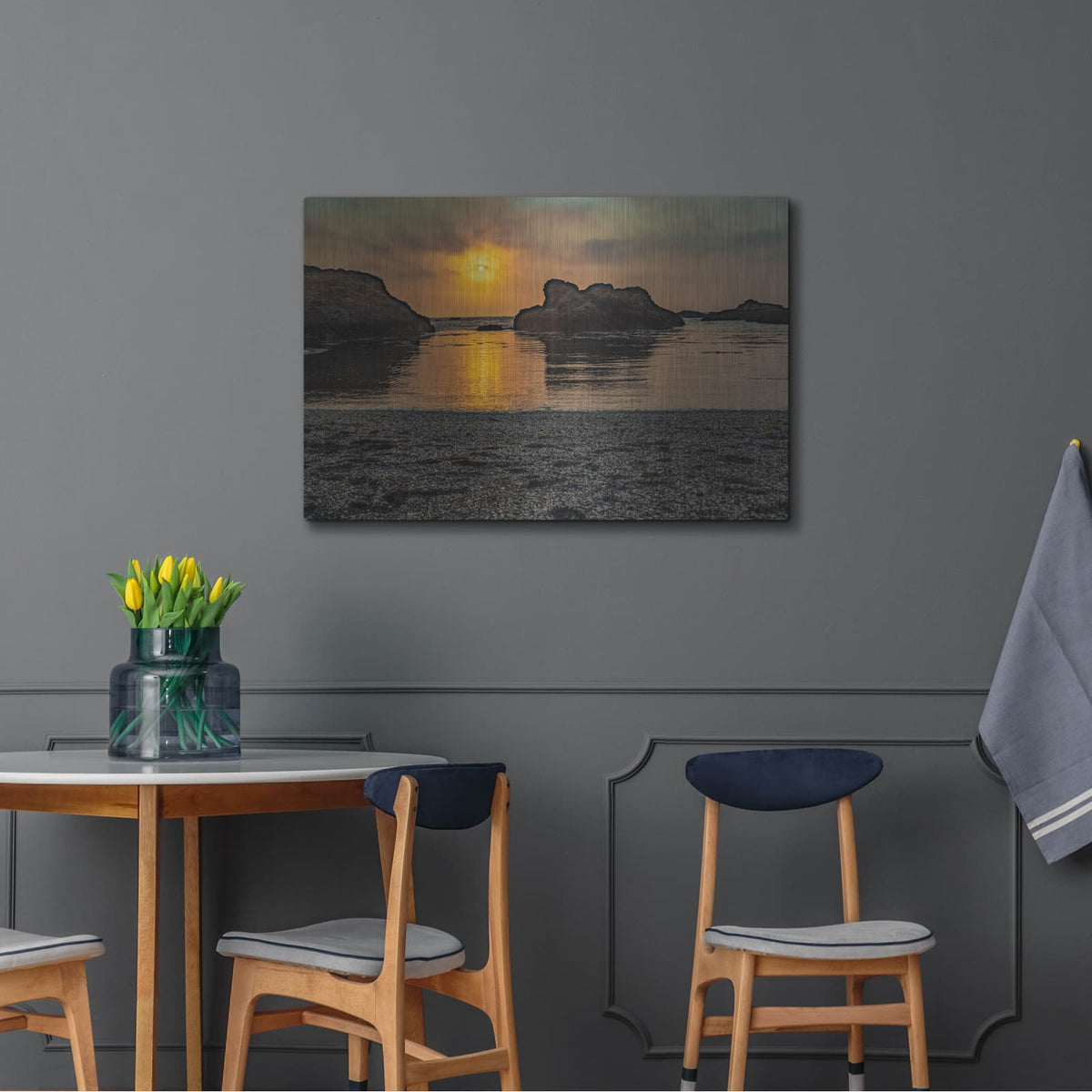 'Cali - Ocean Sunset' by Luxe Portfolio – Metal Wall Art, 36x24 room view
