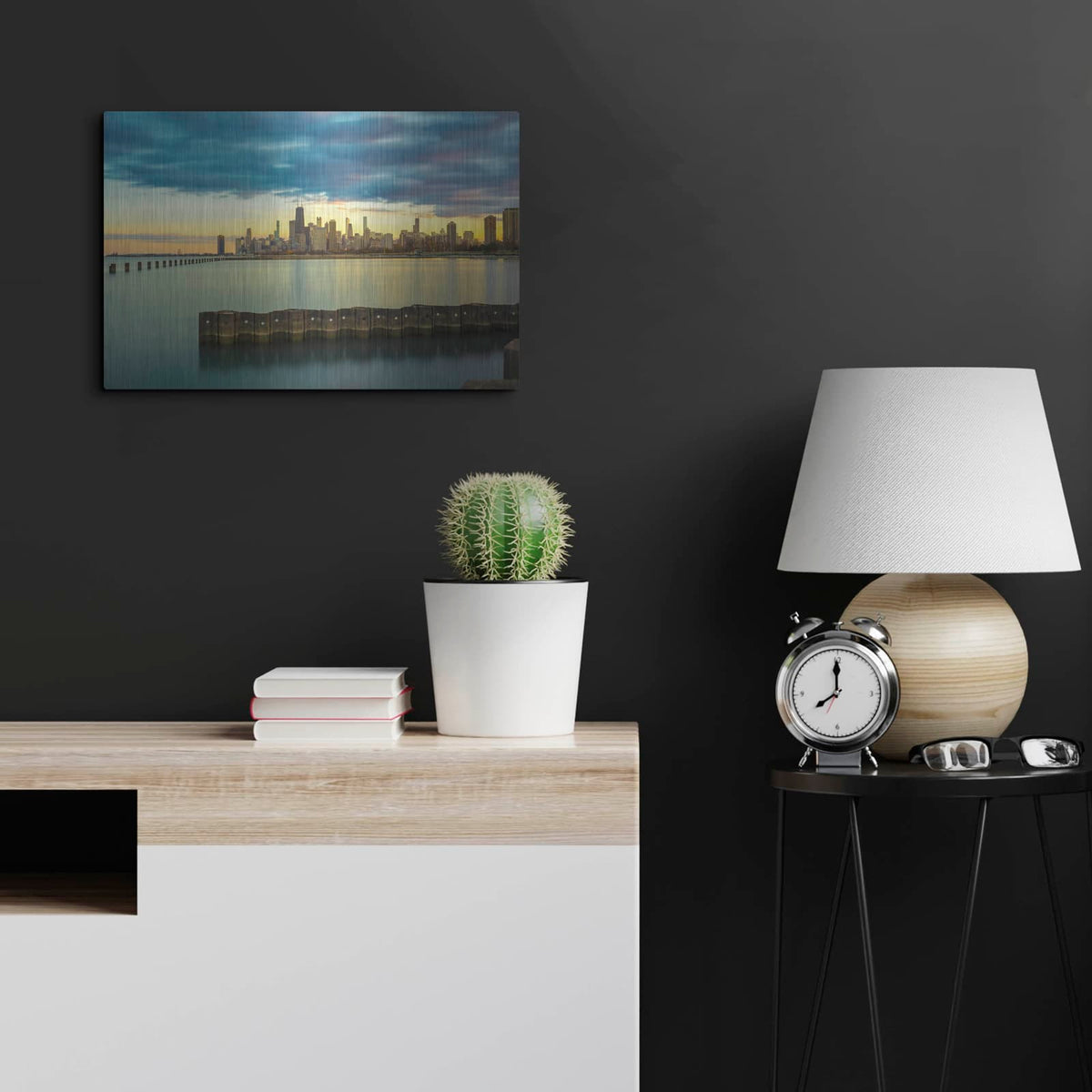 'Chicago - Golden Hour' by Luxe Portfolio – Metal Wall Art, 24x16 room view