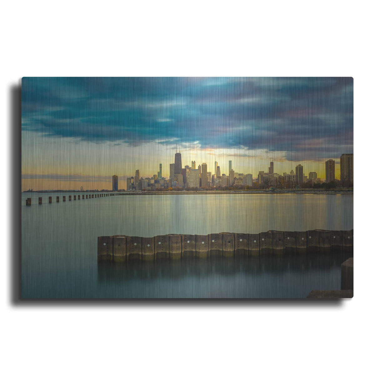 'Chicago - Golden Hour' by Luxe Portfolio – Metal Wall Art