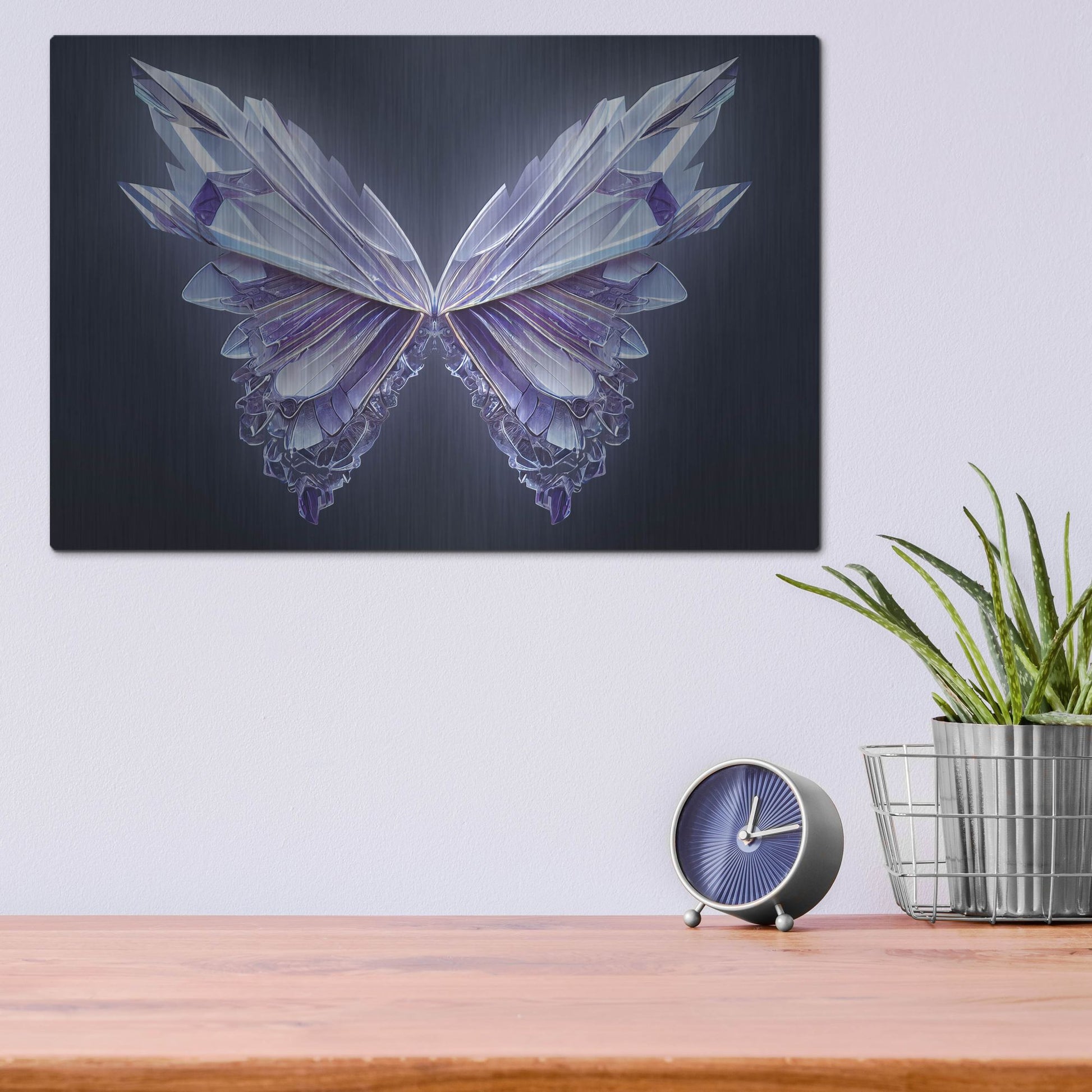 Luxe Metal Art 'Crystal Buterfly' by Luxe Portfolio, Metal Wall Art,16x12