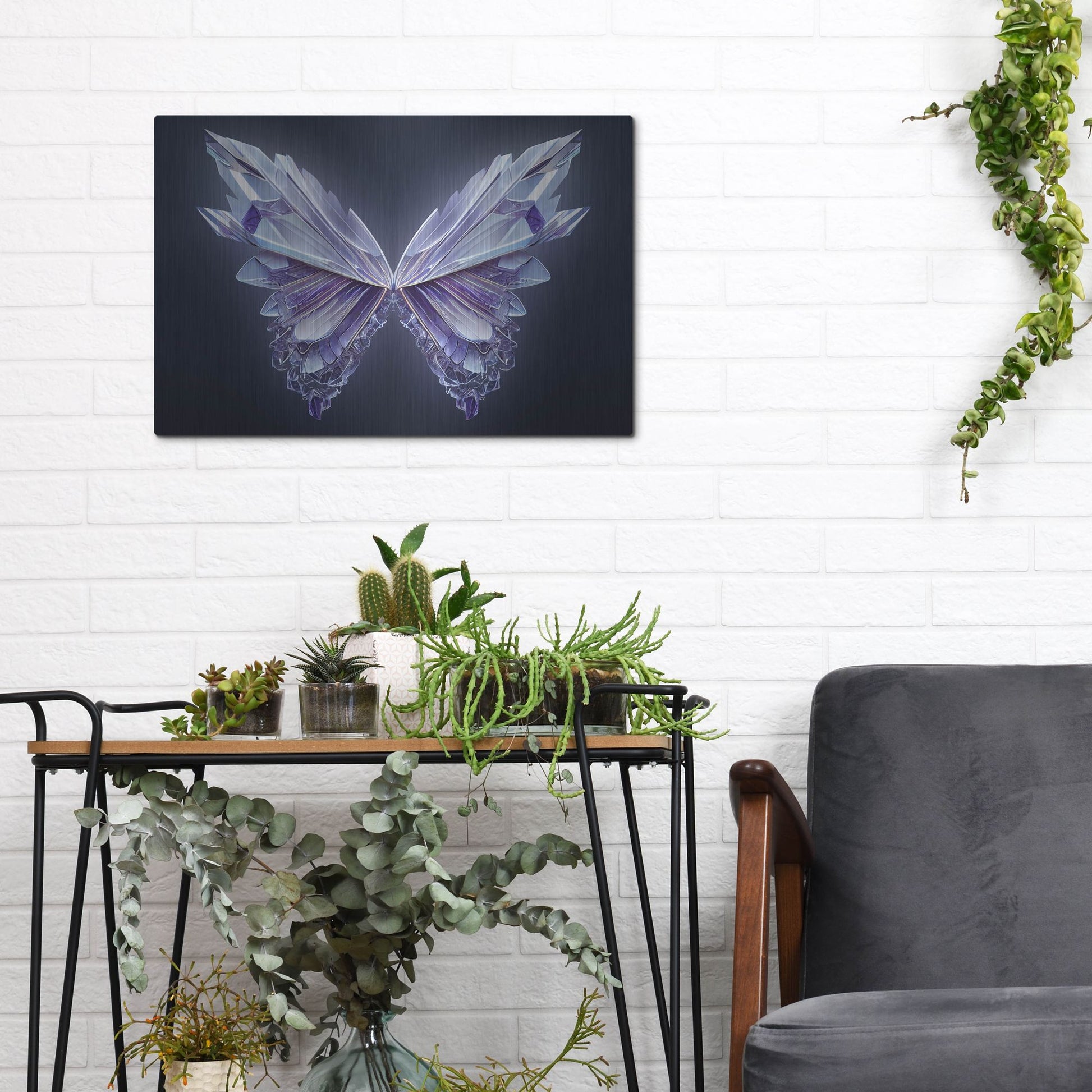 Luxe Metal Art 'Crystal Buterfly' by Luxe Portfolio, Metal Wall Art,16x12