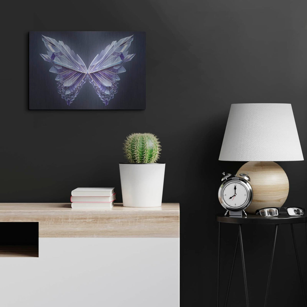 'Crystal Buterfly' by Valentyn Artemenko – Metal Wall Art, 24x16 room view