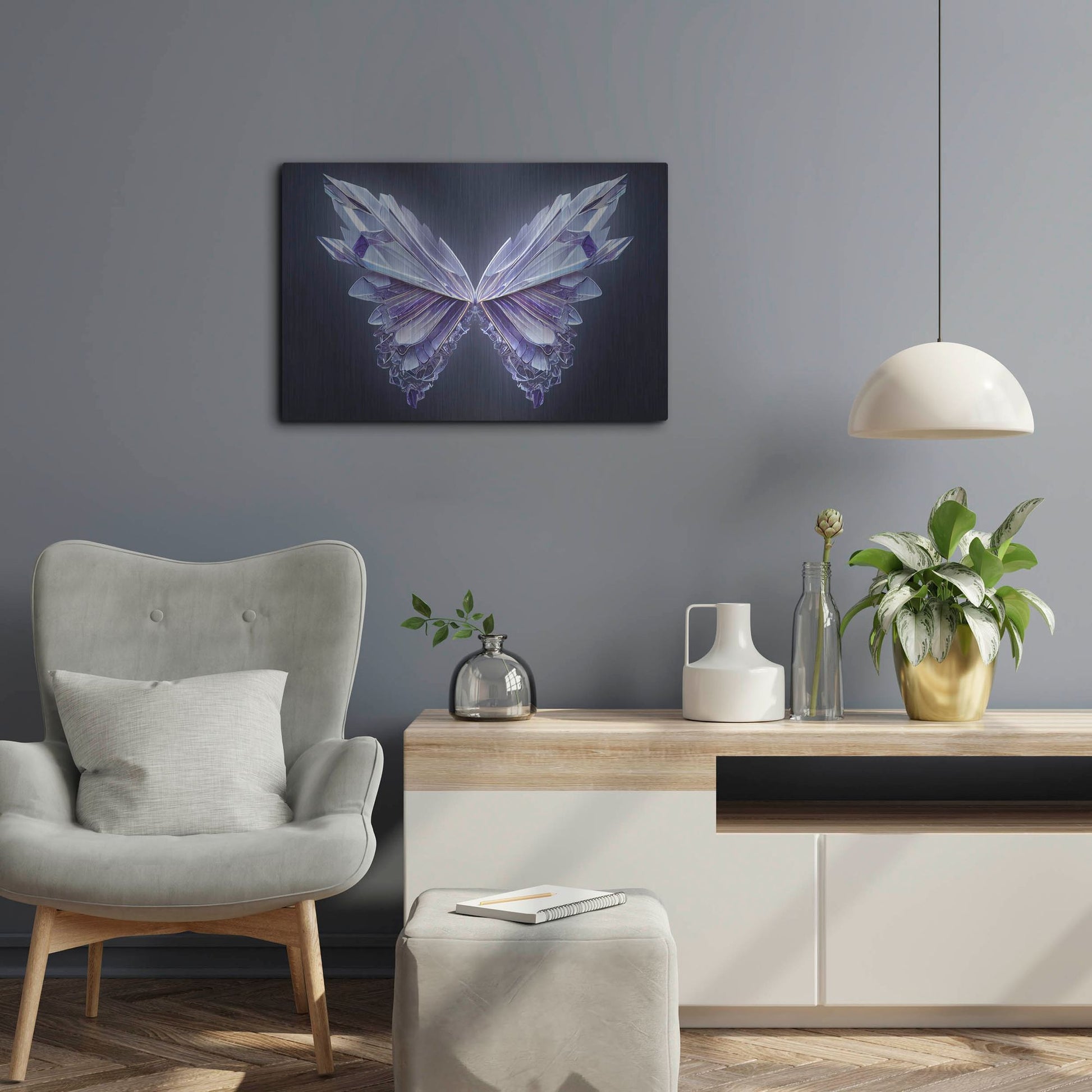 Luxe Metal Art 'Crystal Buterfly' by Luxe Portfolio, Metal Wall Art,24x16