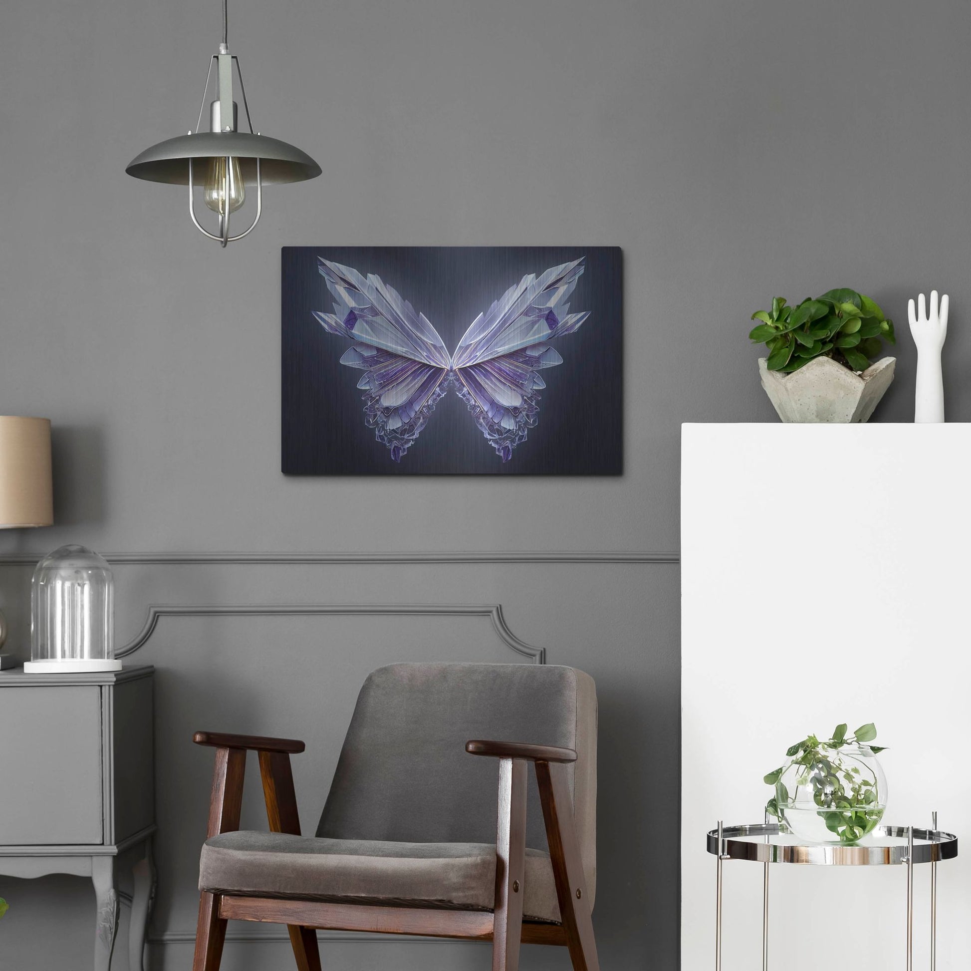 Luxe Metal Art 'Crystal Buterfly' by Luxe Portfolio, Metal Wall Art,24x16