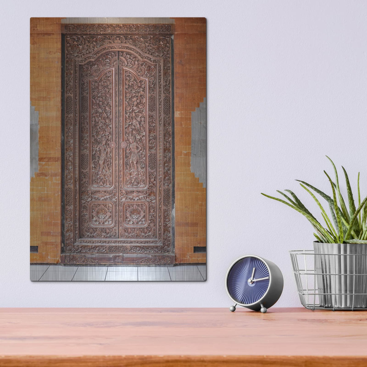 'Door - Carved on Bali' by Luxe Portfolio – Metal Wall Art, 12x16 room view