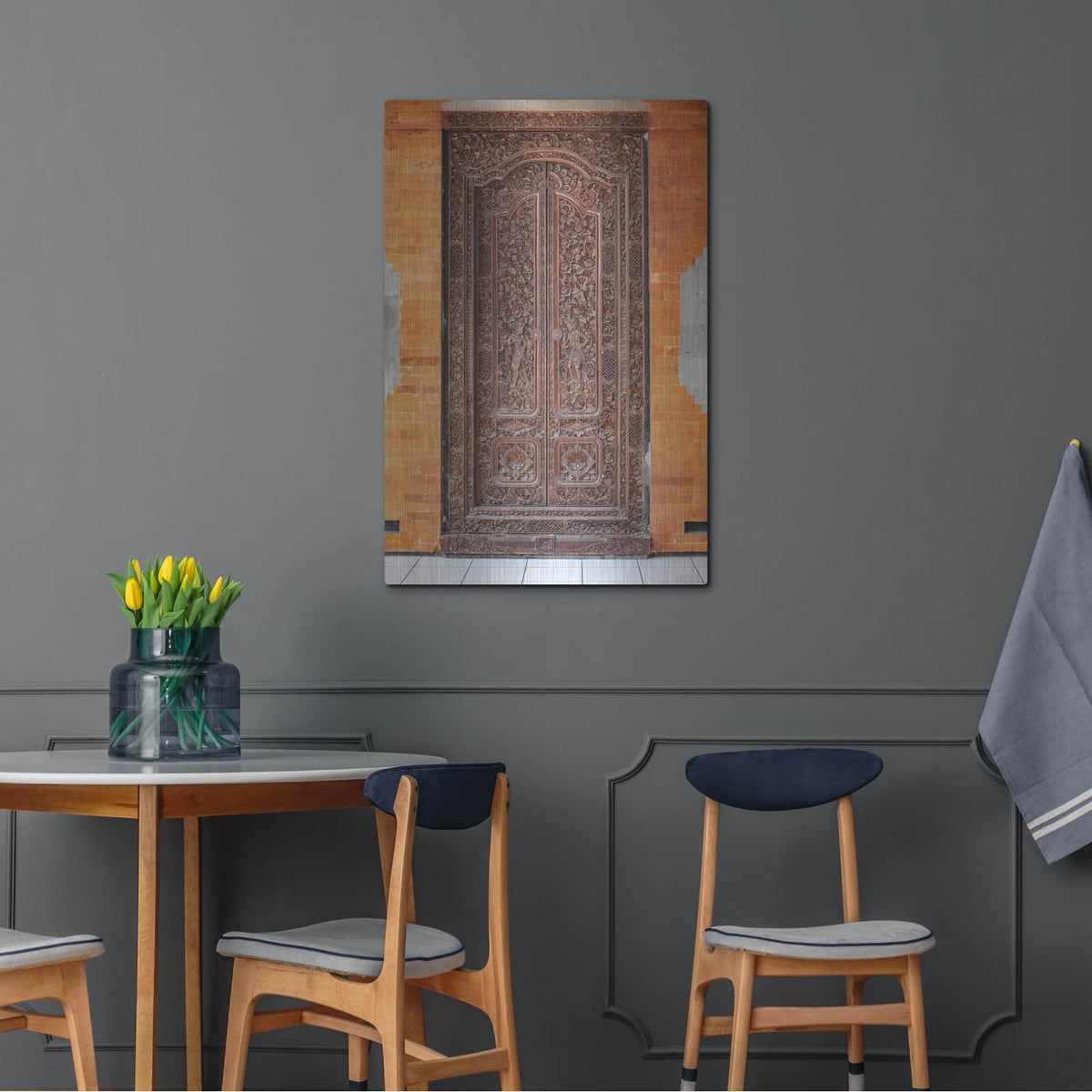 'Door - Carved on Bali' by Luxe Portfolio – Metal Wall Art, 24x36 room view