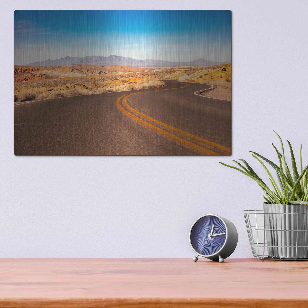 'Winding Desert Road' by Luxe Portfolio – Metal Wall Art, 16x12 room view