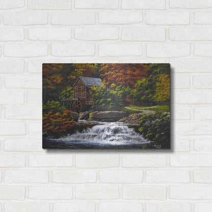 Luxe Metal Art 'Autumn Mill' by Gary Adams, Metal Wall Art,24x16