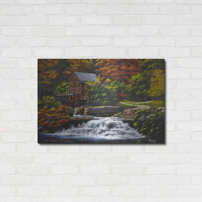 Luxe Metal Art 'Autumn Mill' by Gary Adams, Metal Wall Art,36x24