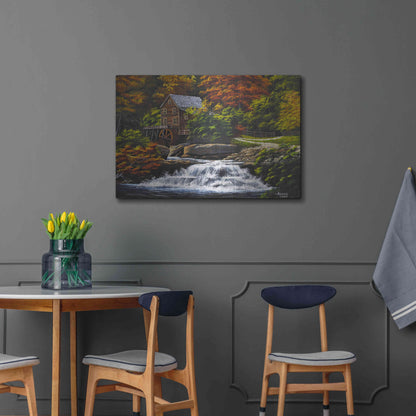 Luxe Metal Art 'Autumn Mill' by Gary Adams, Metal Wall Art,36x24