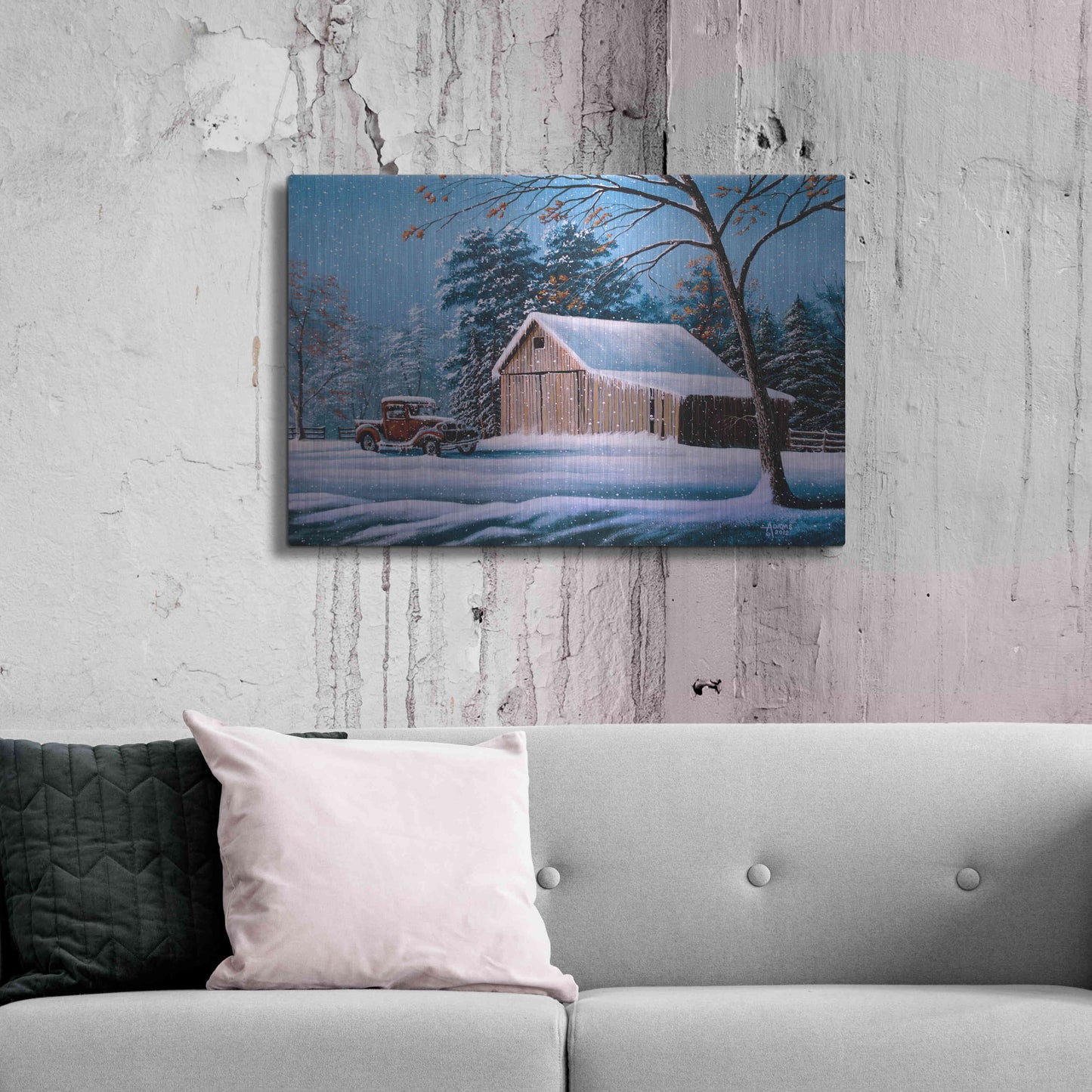 Luxe Metal Art 'First Snow' by Gary Adams, Metal Wall Art,36x24