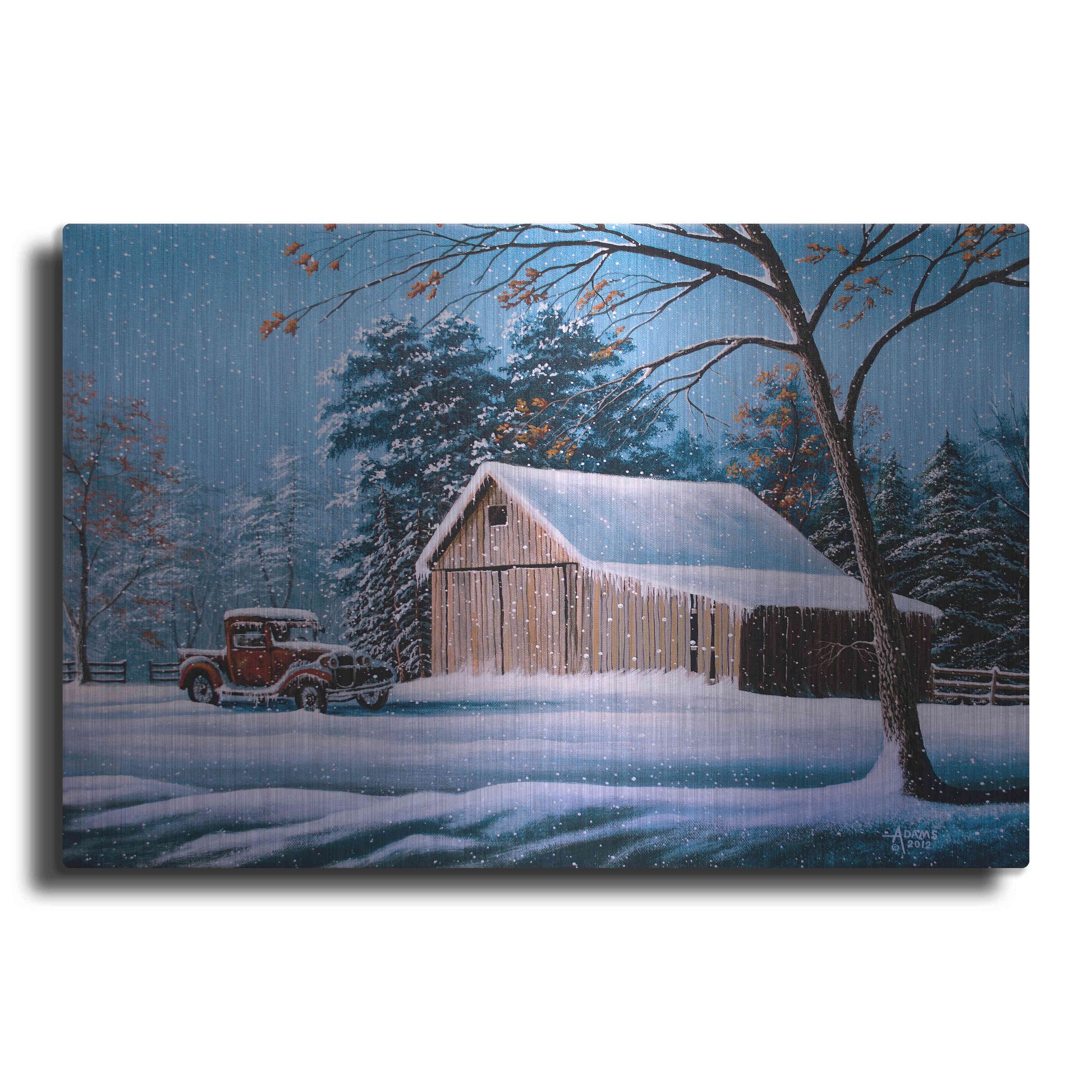 Luxe Metal Art 'First Snow' by Gary Adams, Metal Wall Art