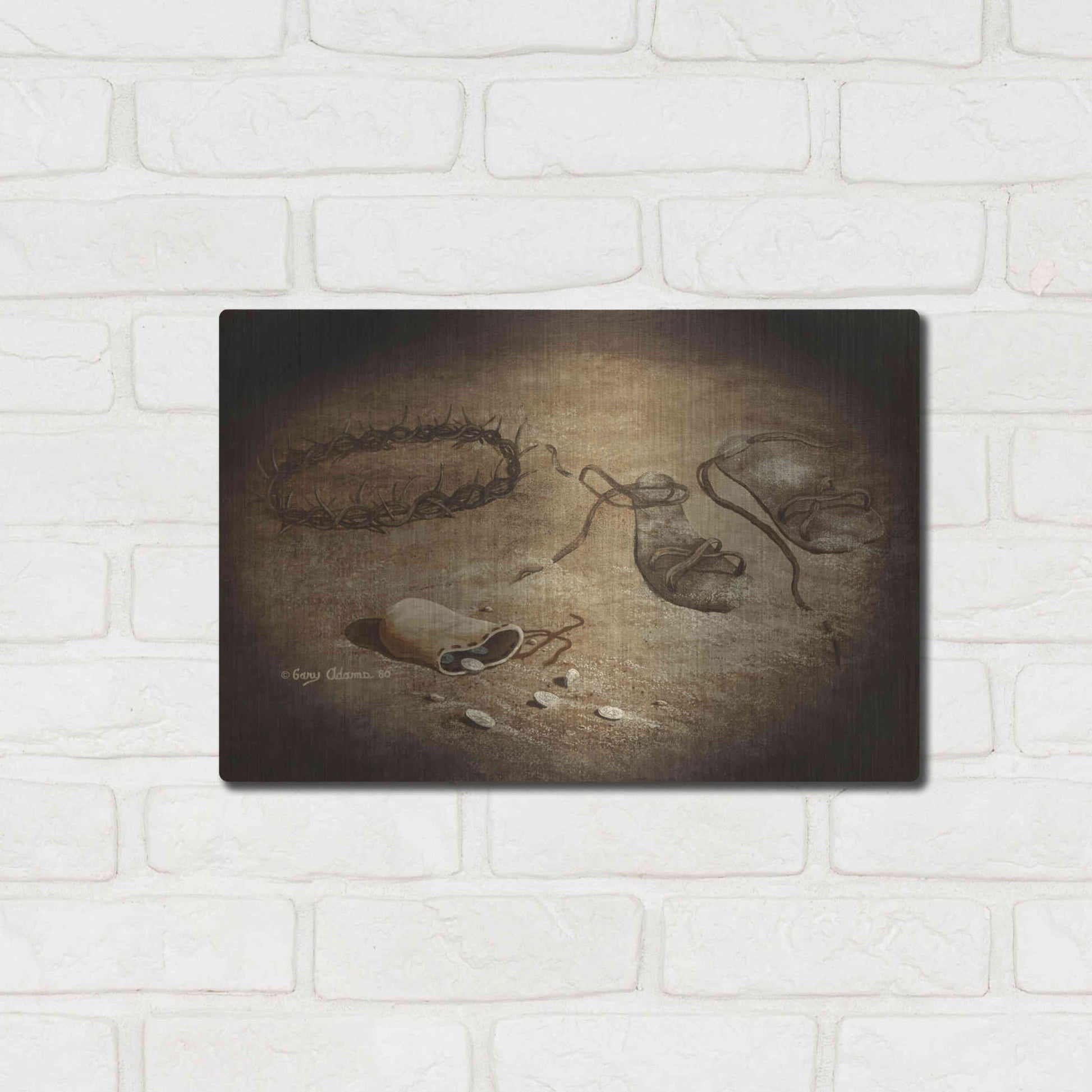 Luxe Metal Art 'Greater Love' by Gary Adams, Metal Wall Art,16x12