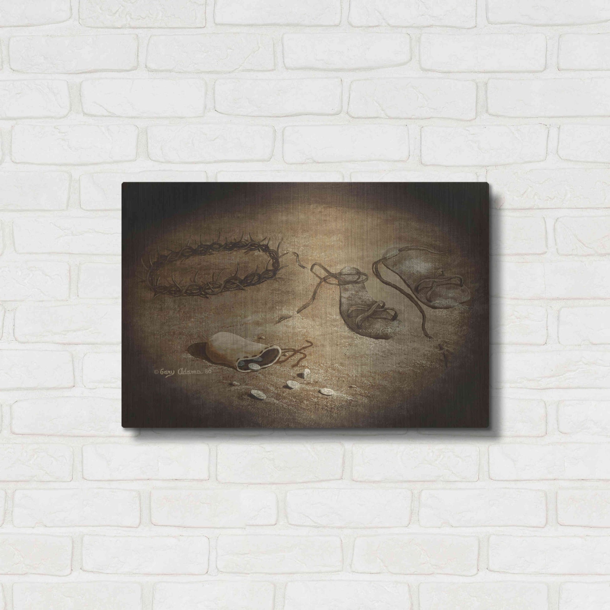 Luxe Metal Art 'Greater Love' by Gary Adams, Metal Wall Art,24x16