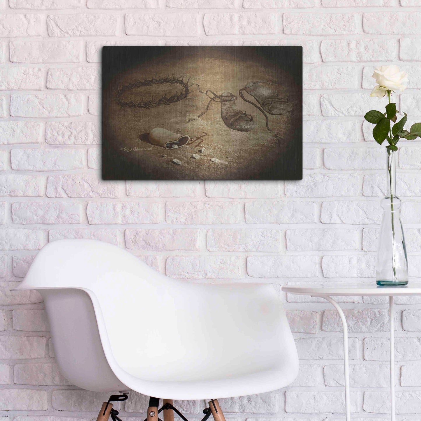 Luxe Metal Art 'Greater Love' by Gary Adams, Metal Wall Art,24x16