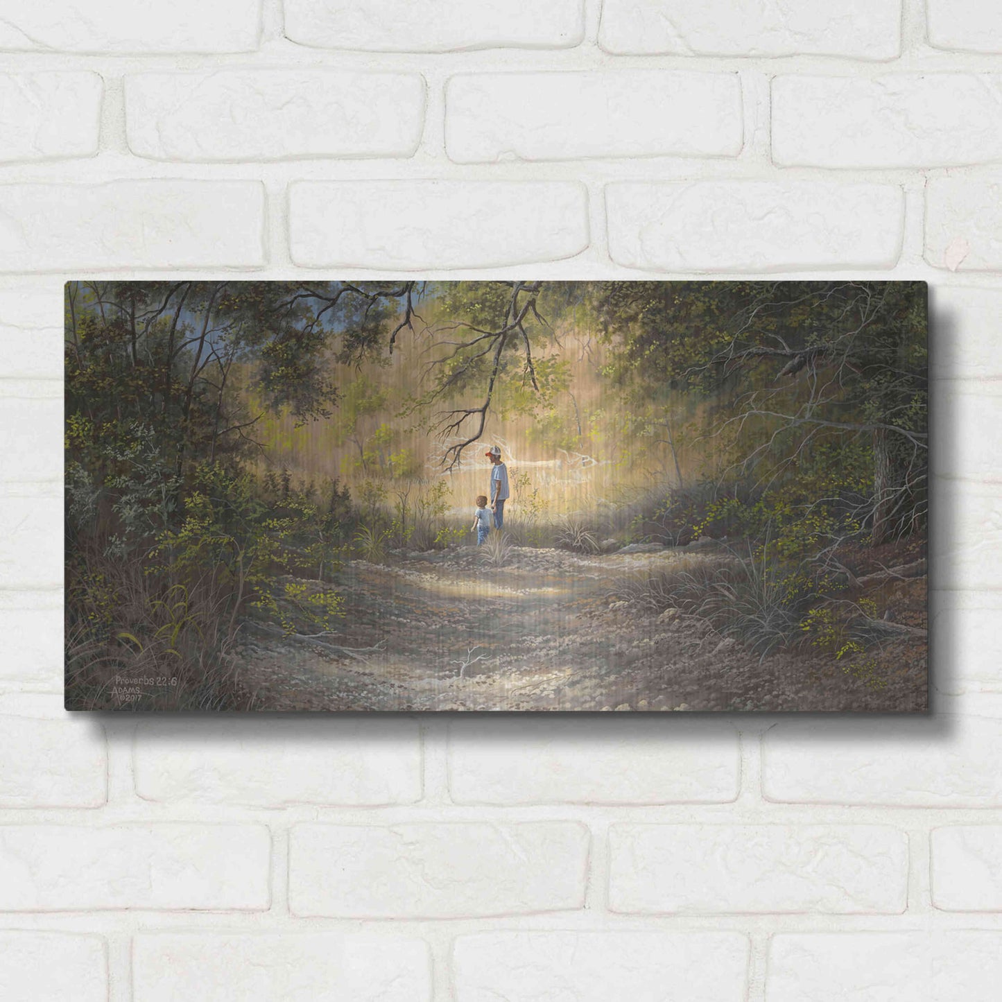 Luxe Metal Art 'Proverbs 22 6' by Gary Adams, Metal Wall Art,24x12