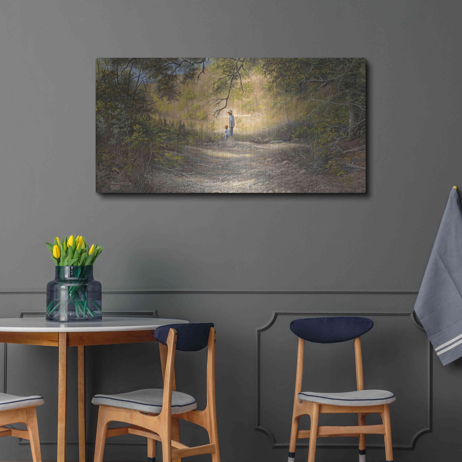 Luxe Metal Art 'Proverbs 22 6' by Gary Adams, Metal Wall Art,48x24