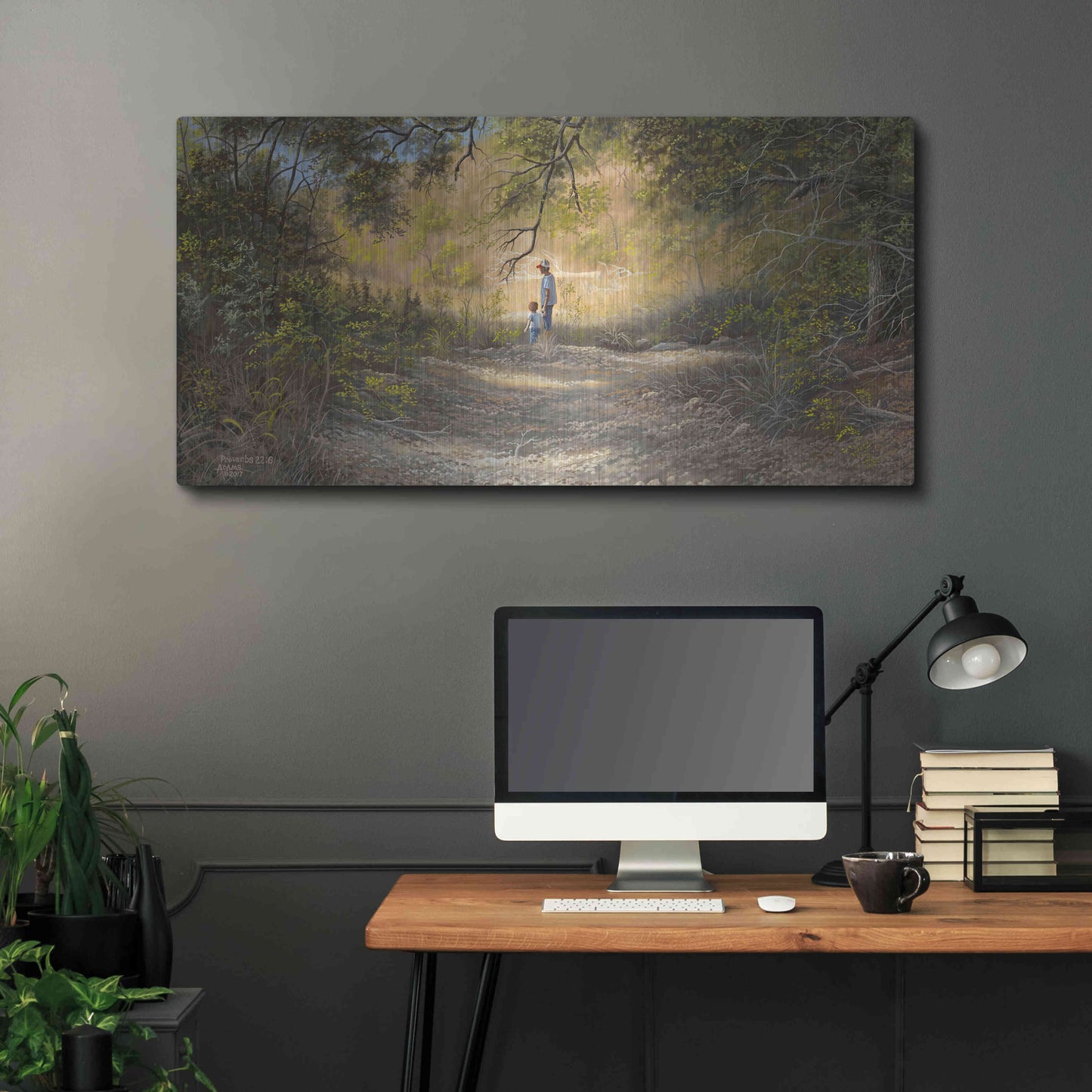 Luxe Metal Art 'Proverbs 22 6' by Gary Adams, Metal Wall Art,48x24