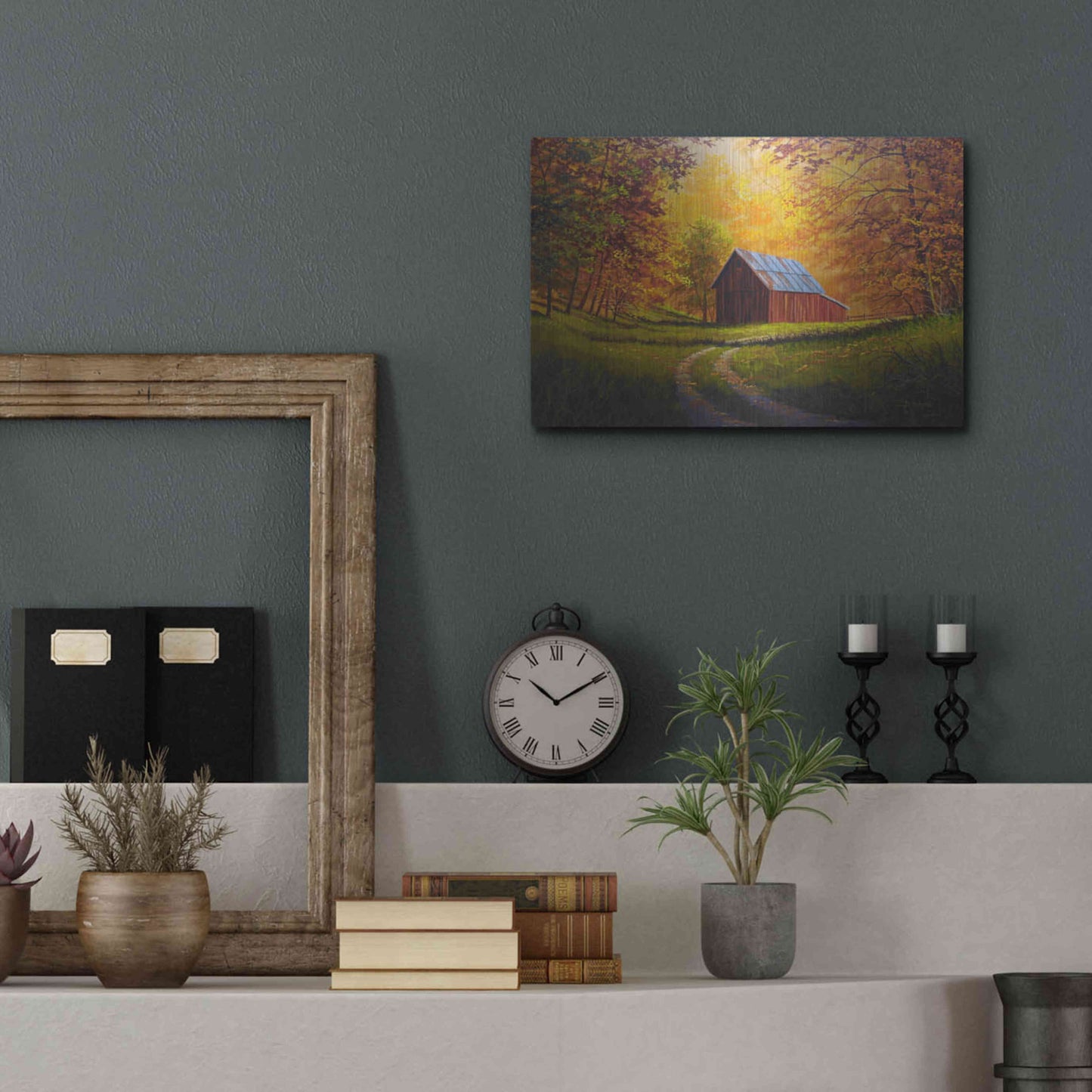 Luxe Metal Art 'Autumn Glow' by Gary Adams, Metal Wall Art,16x12