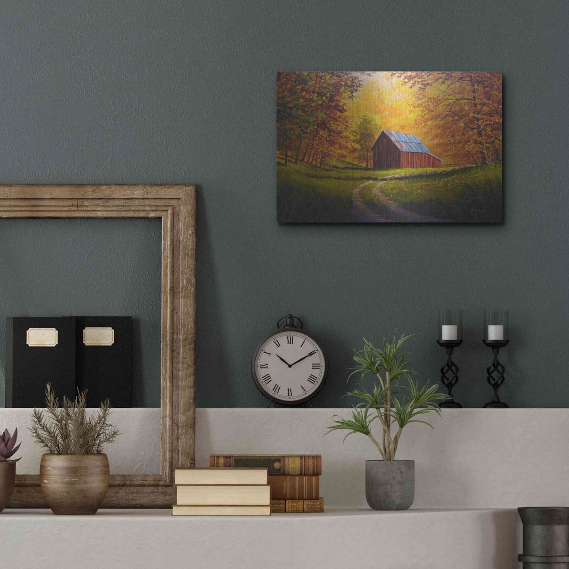 Luxe Metal Art 'Autumn Glow' by Gary Adams, Metal Wall Art,16x12