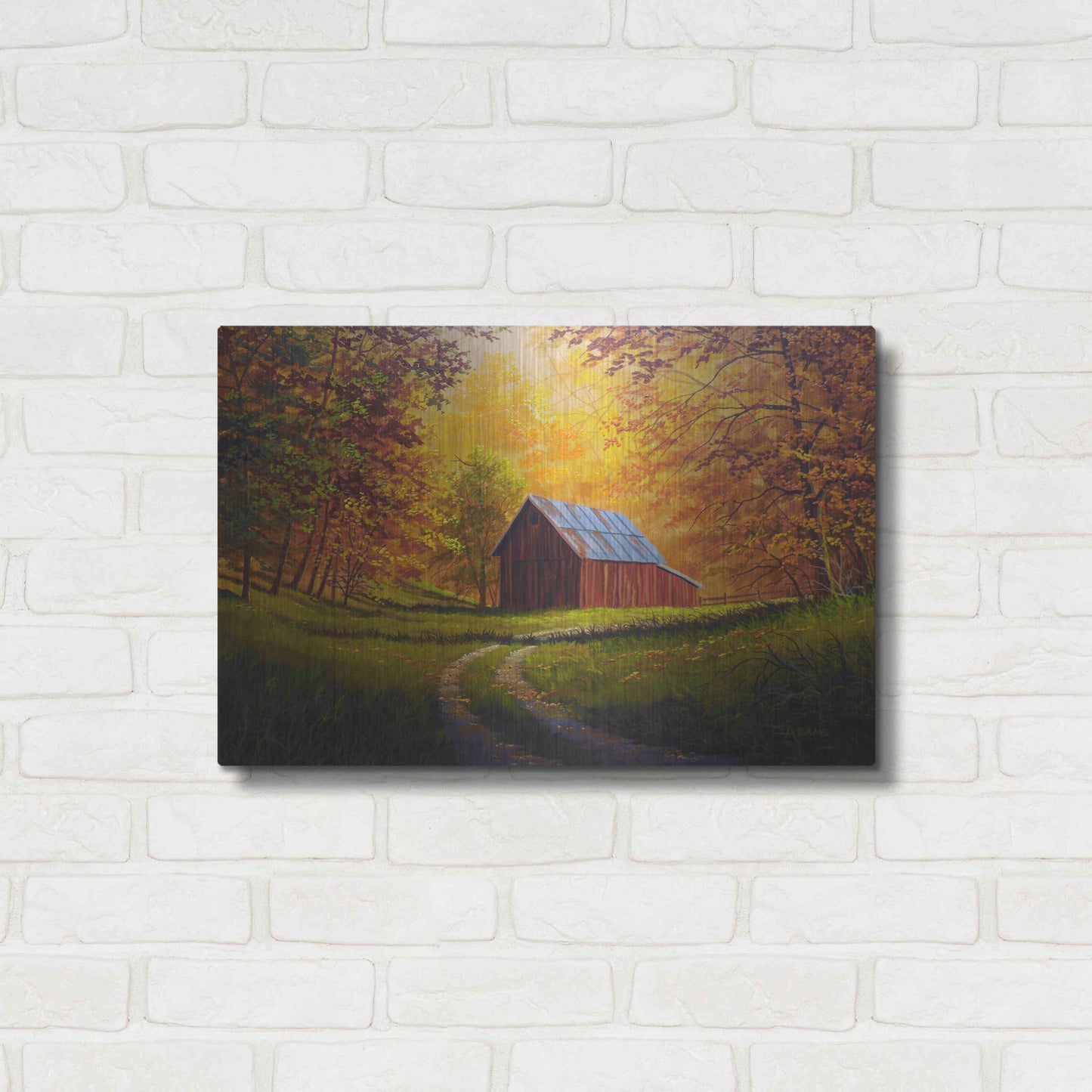 Luxe Metal Art 'Autumn Glow' by Gary Adams, Metal Wall Art,24x16