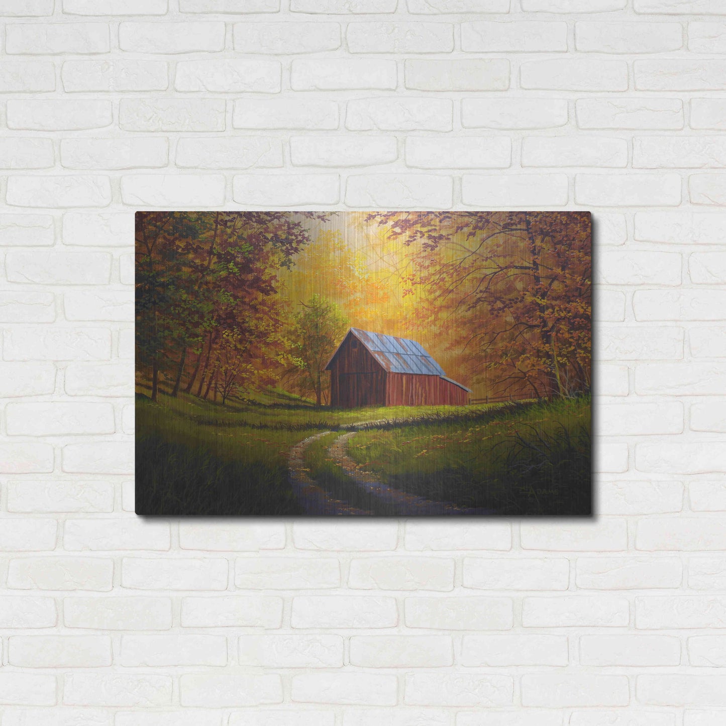 Luxe Metal Art 'Autumn Glow' by Gary Adams, Metal Wall Art,36x24