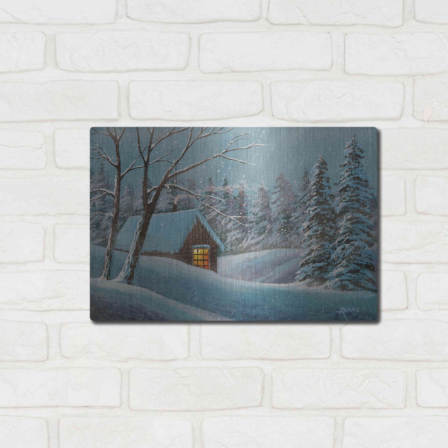 Luxe Metal Art 'Snow Bound' by Gary Adams, Metal Wall Art,16x12