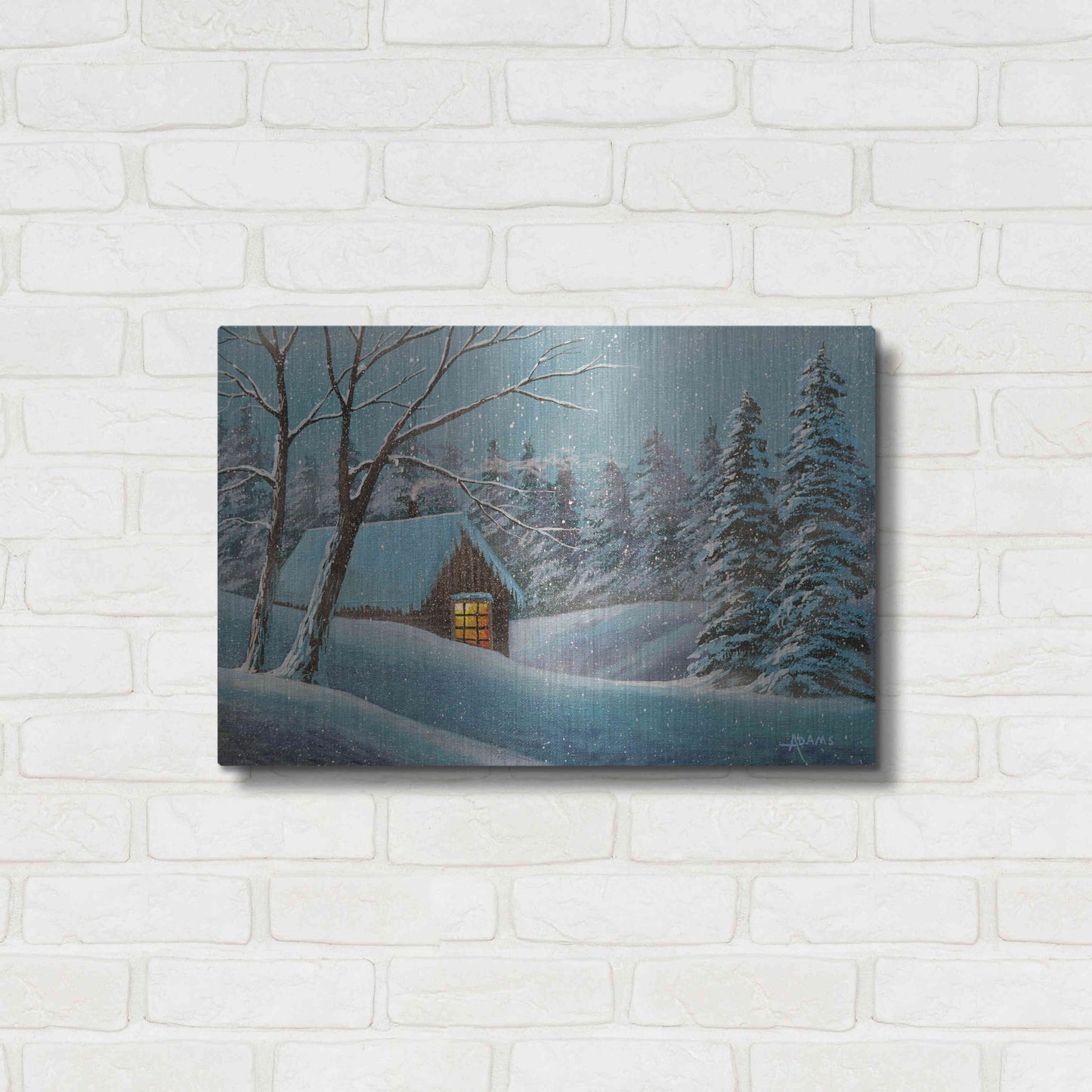 Luxe Metal Art 'Snow Bound' by Gary Adams, Metal Wall Art,24x16