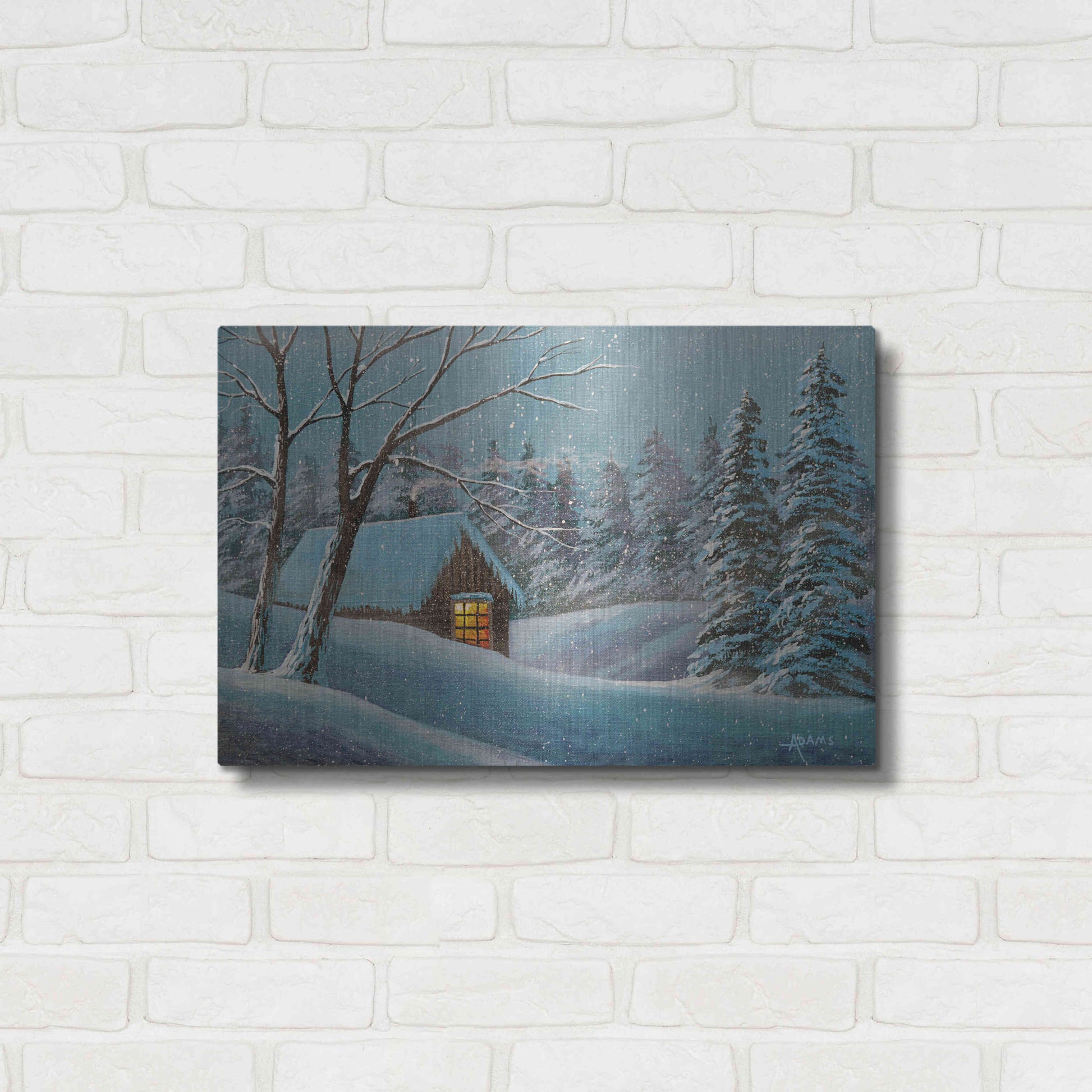 Luxe Metal Art 'Snow Bound' by Gary Adams, Metal Wall Art,24x16