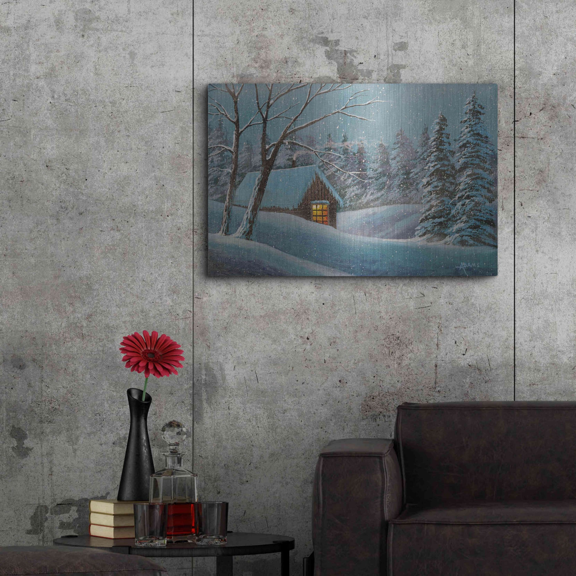 Luxe Metal Art 'Snow Bound' by Gary Adams, Metal Wall Art,36x24