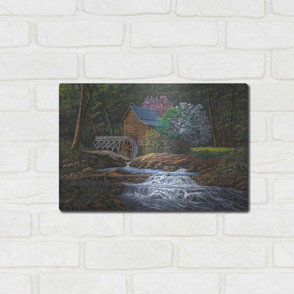 Luxe Metal Art 'Springtime Mill' by Gary Adams, Metal Wall Art,16x12