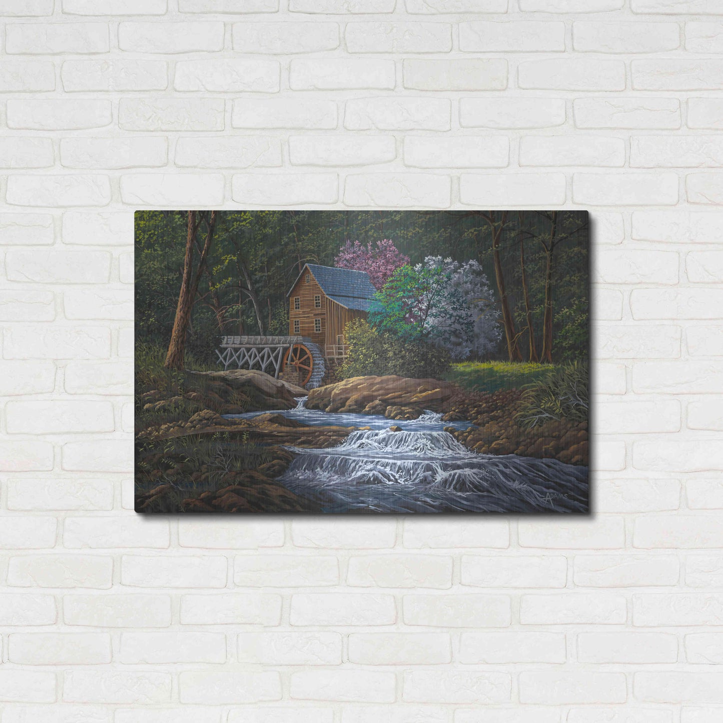 Luxe Metal Art 'Springtime Mill' by Gary Adams, Metal Wall Art,36x24